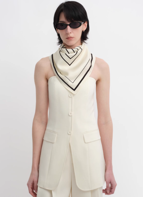 Stretch Silk Original Geometric Print Silk Scarf