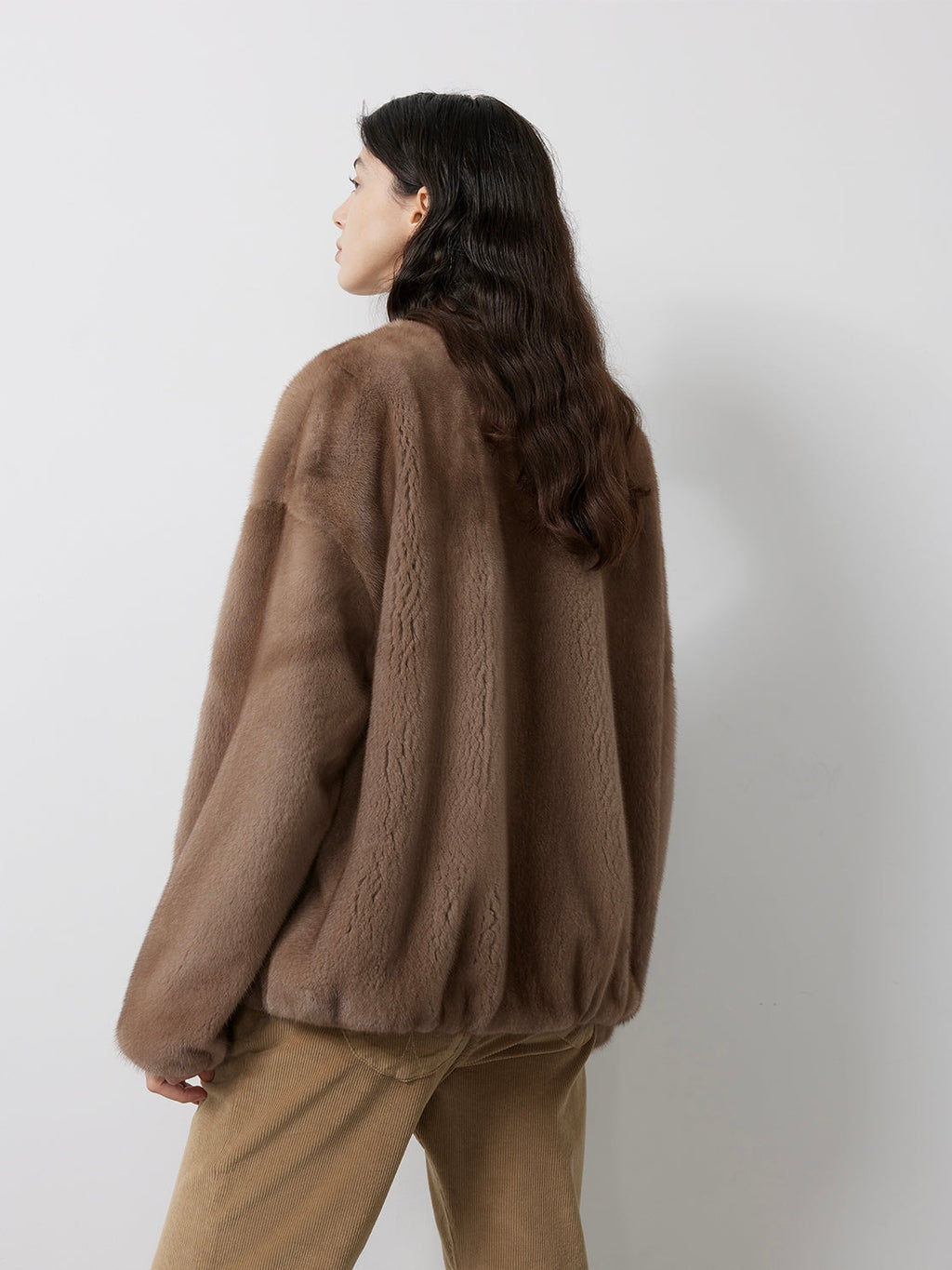 Louvre Mink V-Neck Jacket