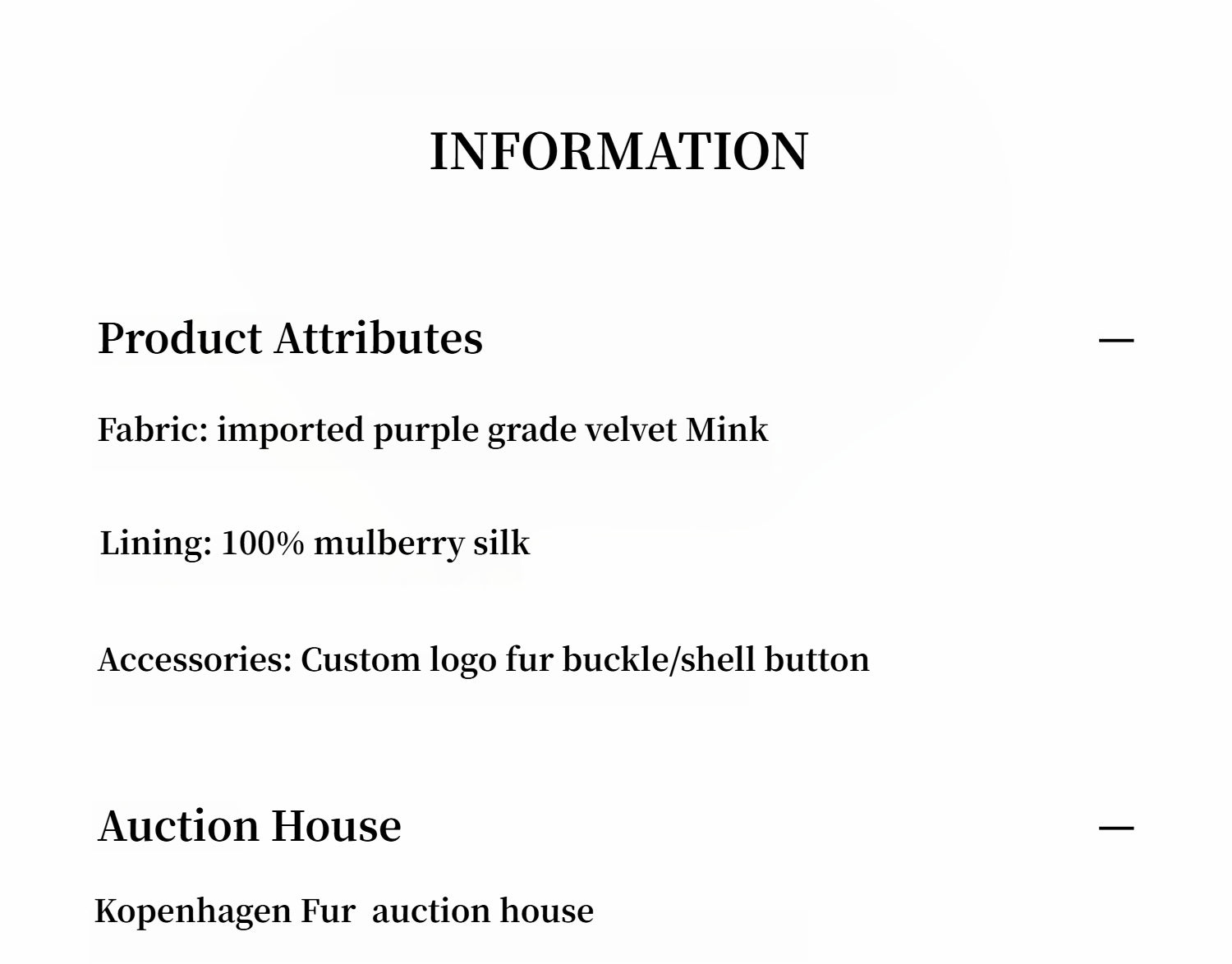 Imported Purple Label Mink Coat