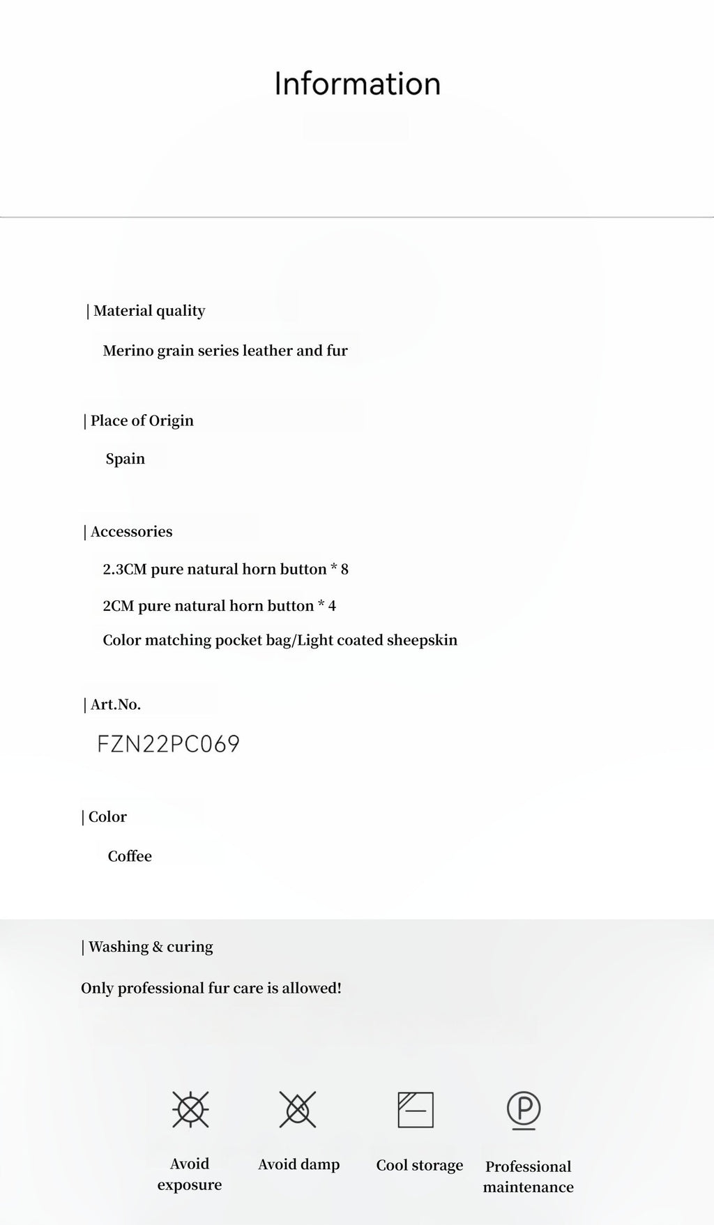 "Corner Coffee" Merino Wool Sheepskin Stand-Up Collar