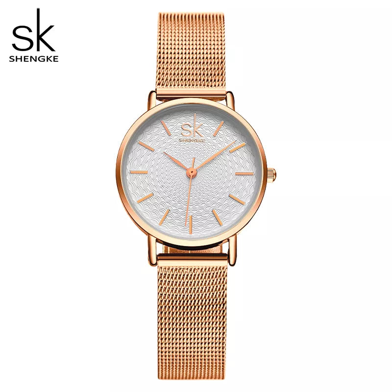 SK Super Slim Sliver Mesh Stainless Steel Watch