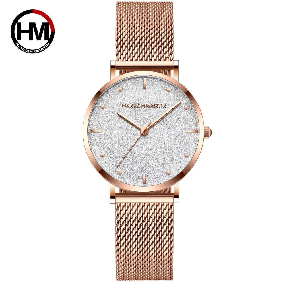 Sahara Desert Dial New Design 2021 Top Brand Luxury Japan Quartz Wristwatch Stainless Steel Rose Gold Waterproof Watch for Women