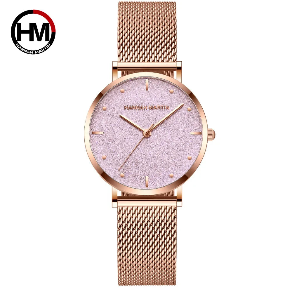 Sahara Desert Dial New Design 2021 Top Brand Luxury Japan Quartz Wristwatch Stainless Steel Rose Gold Waterproof Watch for Women