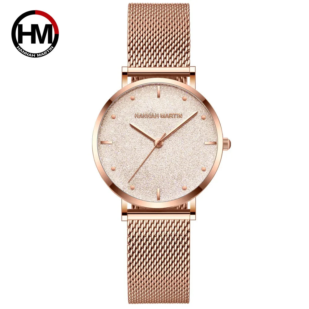 Sahara Desert Dial New Design 2021 Top Brand Luxury Japan Quartz Wristwatch Stainless Steel Rose Gold Waterproof Watch for Women