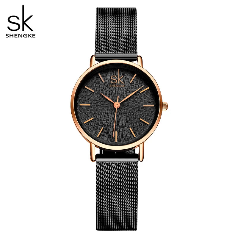 SK Super Slim Sliver Mesh Stainless Steel Watch