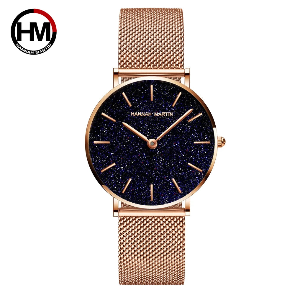 Sahara Desert Dial New Design 2021 Top Brand Luxury Japan Quartz Wristwatch Stainless Steel Rose Gold Waterproof Watch for Women