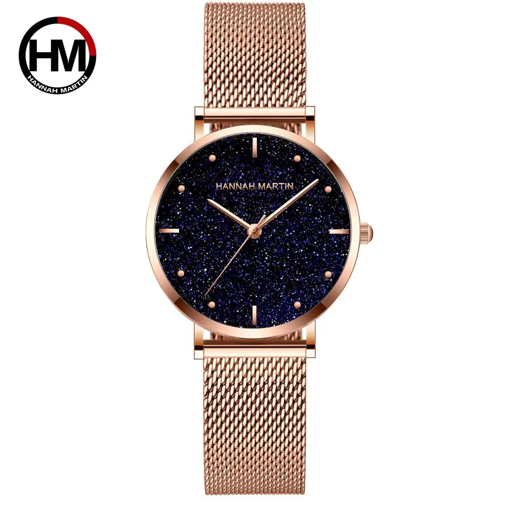 Sahara Desert Dial New Design 2021 Top Brand Luxury Japan Quartz Wristwatch Stainless Steel Rose Gold Waterproof Watch for Women