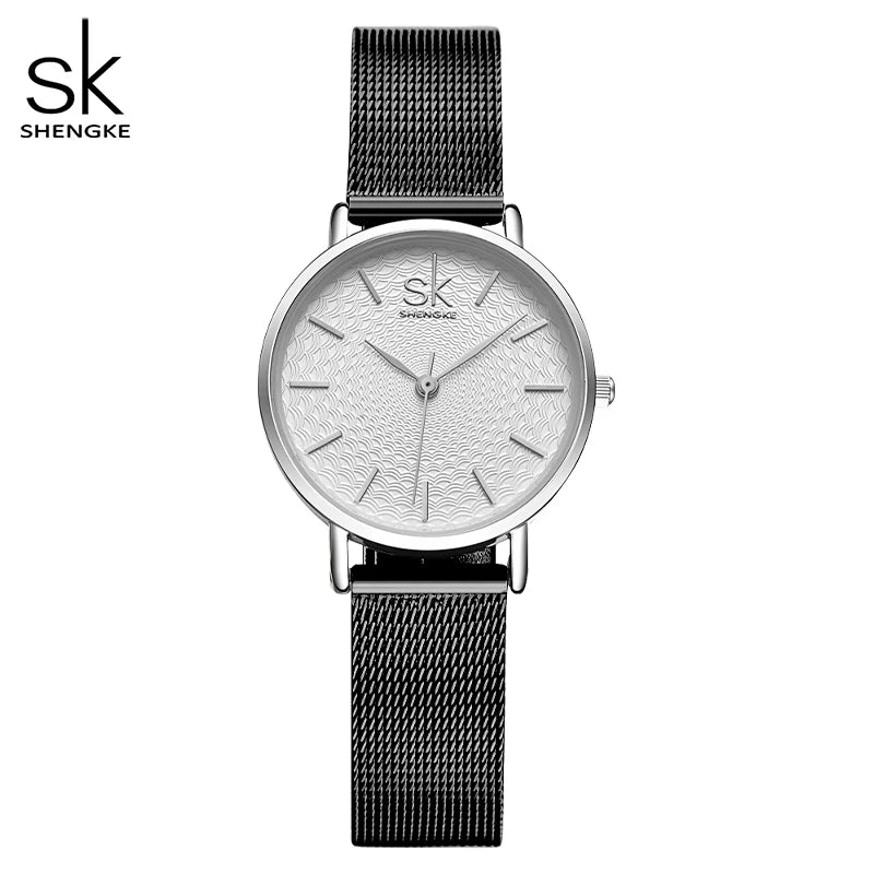 SK Super Slim Sliver Mesh Stainless Steel Watch