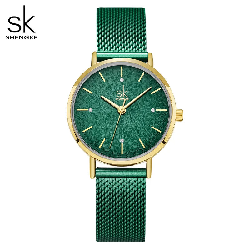 SK Super Slim Sliver Mesh Stainless Steel Watch