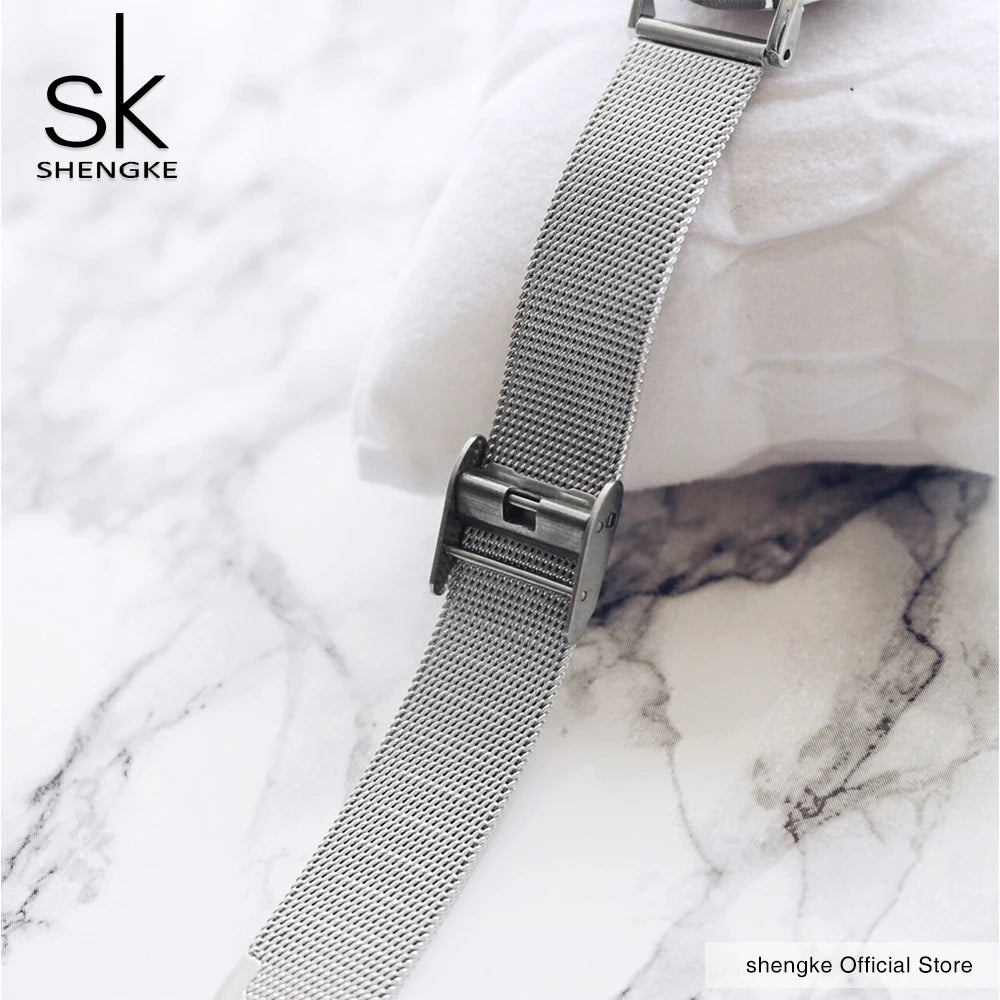 SK Super Slim Sliver Mesh Stainless Steel Watch