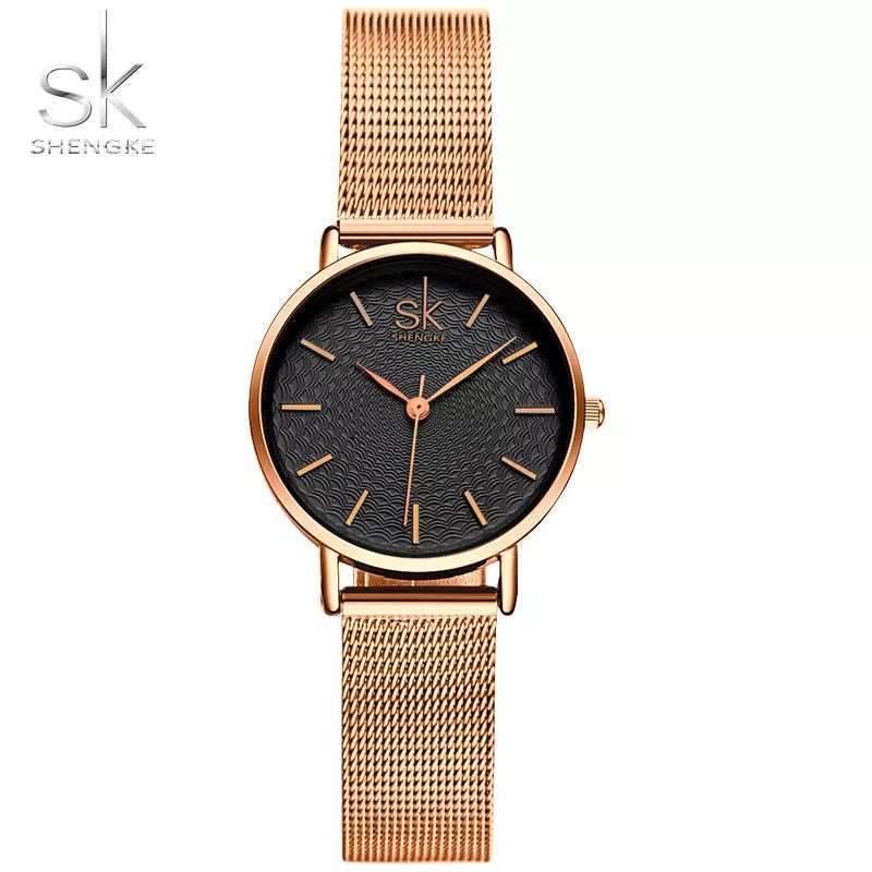 SK Super Slim Sliver Mesh Stainless Steel Watch
