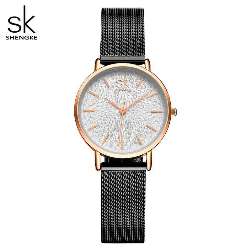 SK Super Slim Sliver Mesh Stainless Steel Watch