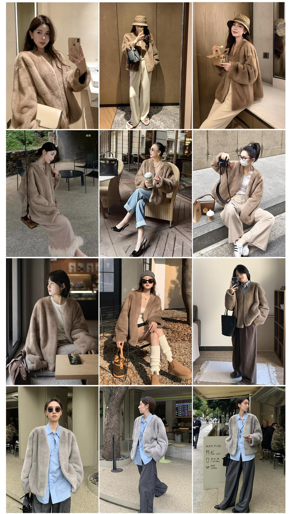 Louvre Mink V-Neck Jacket